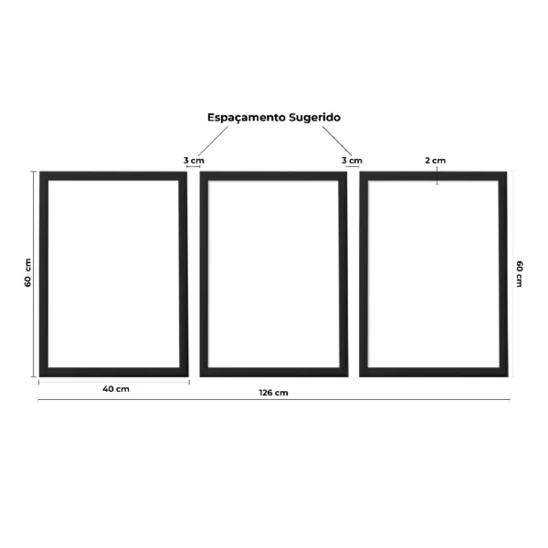 Kit 3 Quadros Decorativos Folhagem Dourada Gold Sala Grande Moderno - Image 6