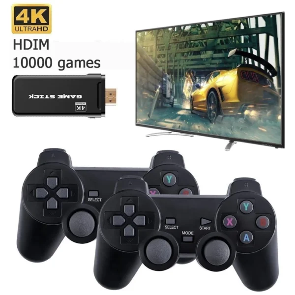 Video game Stick 10mil 2 Controles Sem Fio Console Original Portatil Jogos Retro Antigo - Image 2