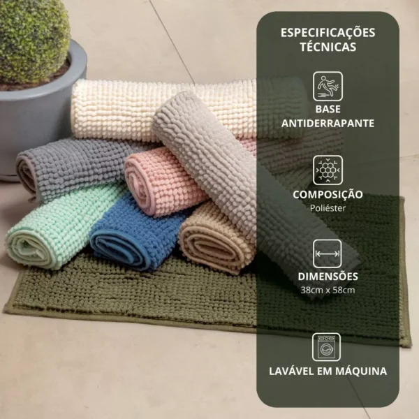 Tapete de Banheiro Microfibra Bolinha Antiderrapante Macarrão Saida Box Lavavel a Maquina - Image 3