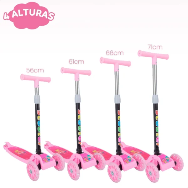 Patinete infantil 3 rodas com led ajustável scooter dobrável menino menina - Image 2