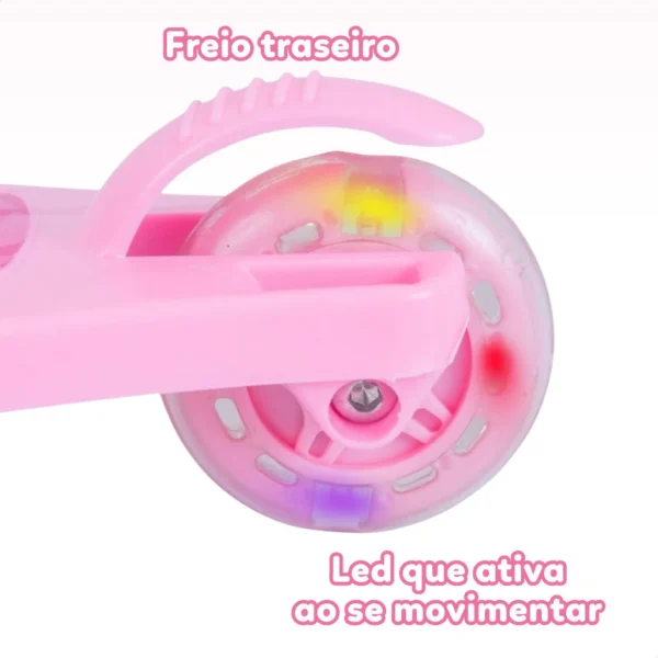 Patinete infantil 3 rodas com led ajustável scooter dobrável menino menina - Image 3